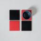 Preview: Untersetzer rot/schwarz, Kunstleder, 4er Set