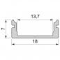 Preview: U-Profil flach AU-01-12 für 12 - 13,3 mm LED Stripes, Silber-matt, eloxiert, 1000 mm