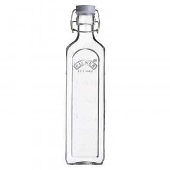 Glasflasche mit Bügelverschluß, eckig, 1 Liter