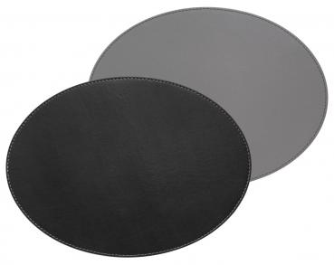 DUO - Platzset oval, schwarz/grau