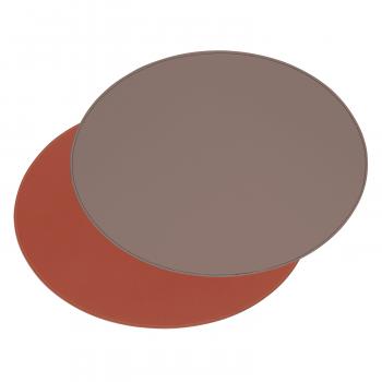 DUO - Platzset oval, anthrazit metallic/burgund