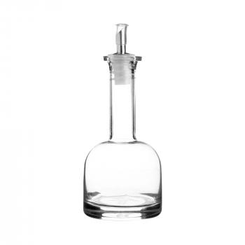 Langhals-Glasflasche mit Edelstahlausgießer, 280 ml