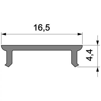 Zubehör, Abdeckung P-01-12, Länge: 2000 mm, Breite: 16,5 mm, Höhe: 4,4 mm
