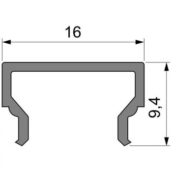 Zubehör, Abdeckung H-01-10, Länge: 2000 mm, Breite: 16 mm, Höhe: 9,4 mm