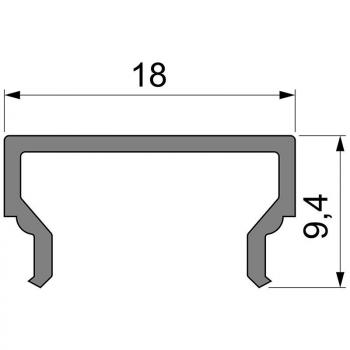 Zubehör, Abdeckung H-01-12, Länge: 1000 mm, Breite: 18 mm, Höhe: 9,4 mm