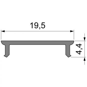 Zubehör, Abdeckung P-01-15, Länge: 2000 mm, Breite: 19,5 mm, Höhe: 4,4 mm
