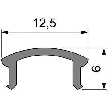 Zubehör, Abdeckung F-01-08, Länge: 1000 mm, Breite: 12,5 mm, Höhe: 6 mm