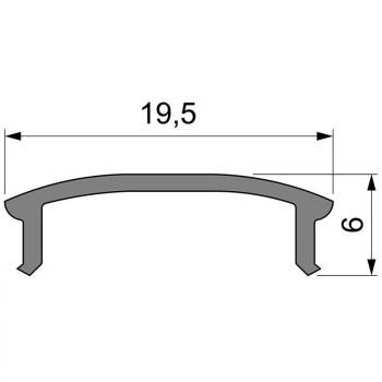 Zubehör, Abdeckung F-01-15, Länge: 2000 mm, Breite: 19,5 mm, Höhe: 6 mm