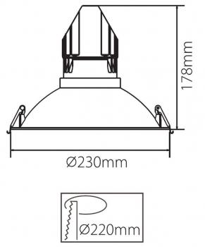 230 mm Einbauring für Modular Sytem COB