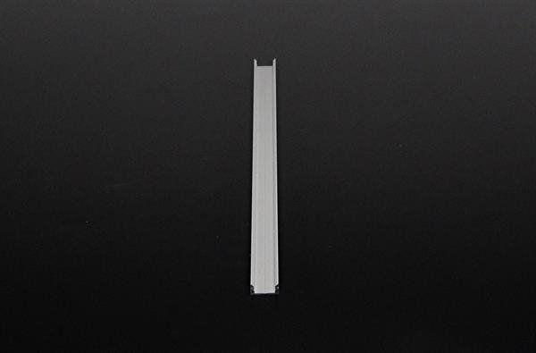 U-Profil flach AU-01-10 für 10 - 11,3 mm LED Stripes, Silber, gebürstet, 1000 mm