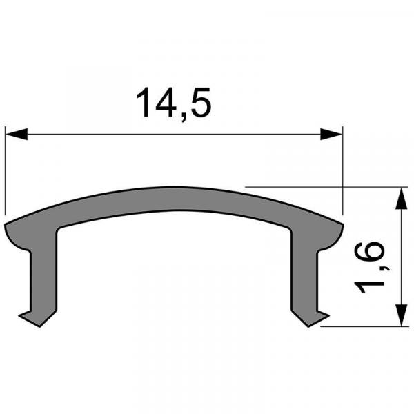 Zubehör, Abdeckung F-01-10, Länge: 1000 mm, Breite: 14,5 mm, Höhe: 6 mm