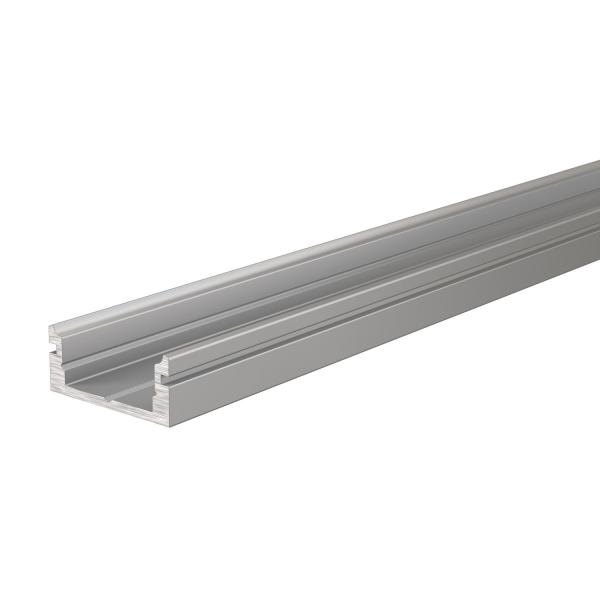 U-Profil flach AU-01-10 für 10 - 11,3 mm LED Stripes, Silber-matt, eloxiert, 4000 mm