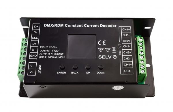 Deko-Light Controller, DMX/RDM 4 CH CC Decoder, stromkonstant, dimmbar: DMX512, 12-50V DC, 1-42V DC,