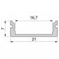 Preview: U-Profil flach AU-01-15 für 15 - 16,3 mm LED Stripes, Weiß-matt, 2000 mm