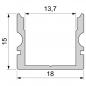 Preview: U-Profil hoch AU-02-12 für 12 - 13,3 mm LED Stripes, Silber-matt, eloxiert, 1000 mm