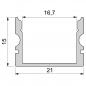Preview: U-Profil hoch AU-02-15 für 15 - 16,3 mm LED Stripes, Weiß-matt, 1000 mm