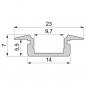 Preview: T-Profil flach ET-01-08 für 8 - 9,3 mm LED Stripes, Weiß-matt, 2000 mm