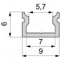 Preview: U-Profil flach AU-01-05 für 5 - 5,7 mm LED Stripes, Silber-matt, eloxiert, 1000 mm