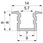 Preview: T-Profil hoch ET-02-05 für 5 - 5,7 mm LED Stripes, Silber, gebürstet, 1000 mm