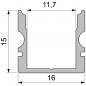 Preview: U-Profil hoch AU-02-10 für 10 - 11,3 mm LED Stripes, Silber-matt, eloxiert, 4000 mm