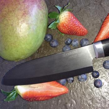 Preview: JAPAN Keramik-Santokumesser, Klinge: 14 cm