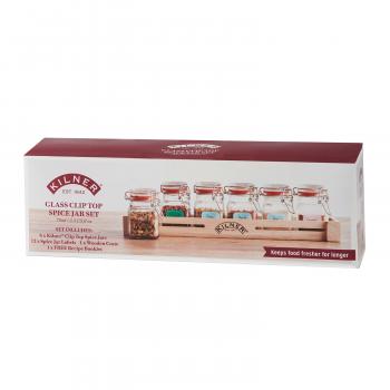 Preview: 6 Gewürzgläser im Holzkasten, Länge 33 cm