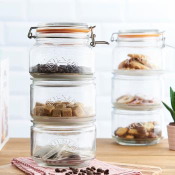 Preview: Stapelbare Vorratsgläser im 3er Set je 900 ml