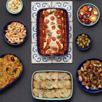 Preview: Worlds Foods - Ofenform, rechteck, dunkelblau, 29 x 19 cm