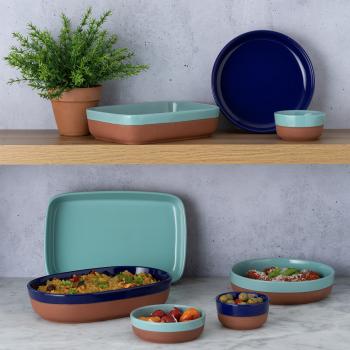 Preview: Worlds Foods - Tapas Schale / Ofenform, rund, hellblau, 15 cm