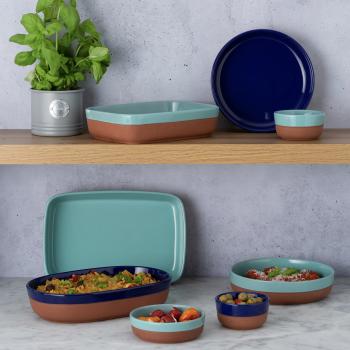 Preview: Worlds Foods - Tapas Schale / Ofenform, rund, hellblau, 15 cm