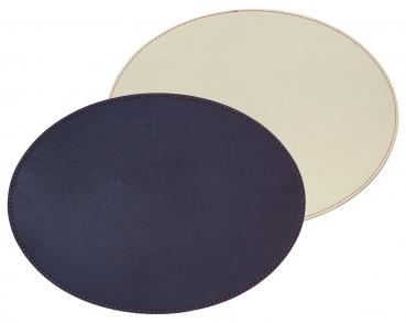 DUO - Platzset oval, marine/elfenbein