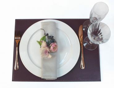 Preview: DUO - Platzset rechteckig, pflaume/elfenbein