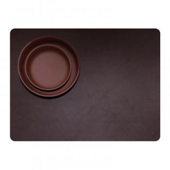 Preview: Platzset recyceltes Leder, rechteckig, braun