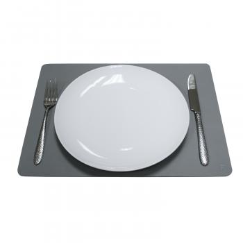 Preview: Platzset recyceltes Leder, rechteckig, grau