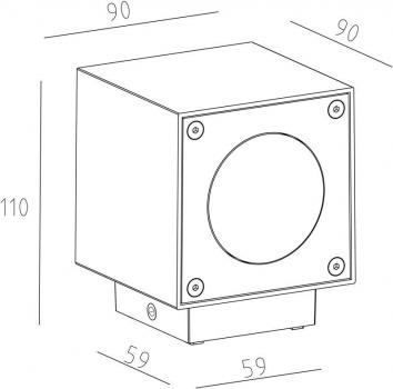 Wandaufbauleuchte, Cubodo A, 220-240V AC/50-60Hz, Leistung / Leistungsaufnahme: 5,00 W / 5,70 W