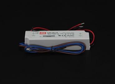 Preview: Meanwell Netzgerät, CV, LPV-35-12, spannungskonstant, 110-240V AC/50-60Hz, 12V DC, 0-3000 mA, 35,00