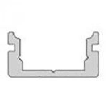 U-Profil flach AU-01-08 für 8 - 9,3 mm LED Stripes, Silber-matt, eloxiert, 2000 mm