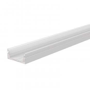 U-Profil flach AU-01-10 für 10 - 11,3 mm LED Stripes, Weiß-matt, 2000 mm