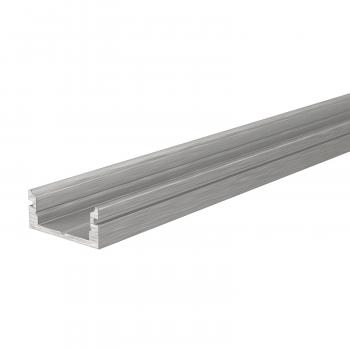 U-Profil flach AU-01-10 für 10 - 11,3 mm LED Stripes, Silber, gebürstet, 1000 mm