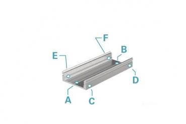 U-Profil flach AU-01-15 für 15 - 16,3 mm LED Stripes, Silber-matt, eloxiert, 1000 mm