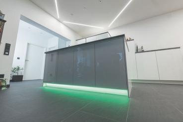 Preview: U-Profil flach AU-01-15 für 15 - 16,3 mm LED Stripes, Weiß-matt, 1000 mm