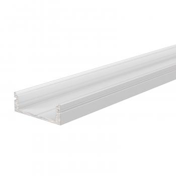 U-Profil flach AU-01-15 für 15 - 16,3 mm LED Stripes, Weiß-matt, 2000 mm