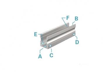 U-Profil hoch AU-02-08 für 8 - 9,3 mm LED Stripes, Silber-matt, eloxiert, 1000 mm