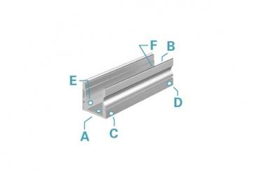 U-Profil hoch AU-02-10 für 10 - 11,3 mm LED Stripes, Silber-matt, eloxiert, 2000 mm