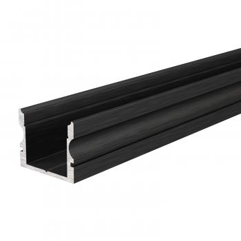 U-Profil hoch AU-02-12 für 12 - 13,3 mm LED Stripes, Schwarz-matt, eloxiert, 1000 mm