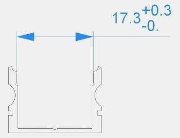 U-Profil hoch AU-02-15 für 15 - 16,3 mm LED Stripes, Weiß-matt, 1000 mm