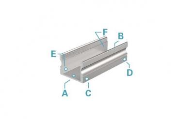 U-Profil hoch AU-02-15 für 15 - 16,3 mm LED Stripes, Weiß-matt, 2000 mm