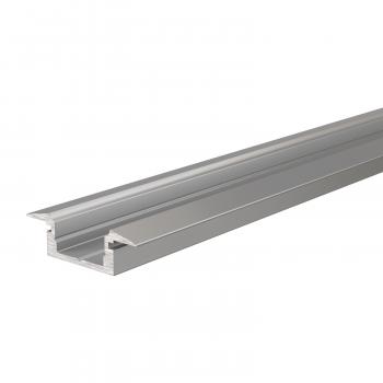 T-Profil flach ET-01-08 für 8 - 9,3 mm LED Stripes, Silber-matt, eloxiert, 1000 mm