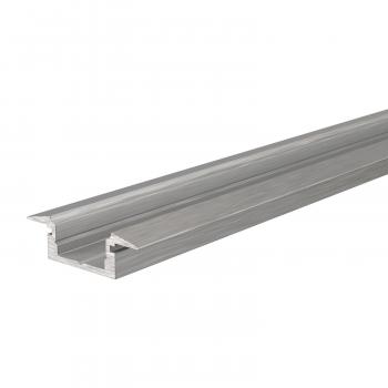 T-Profil flach ET-01-08 für 8 - 9,3 mm LED Stripes, Silber, gebürstet, 1000 mm