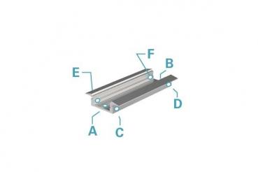 T-Profil flach ET-01-08 für 8 - 9,3 mm LED Stripes, Silber, gebürstet, 1000 mm